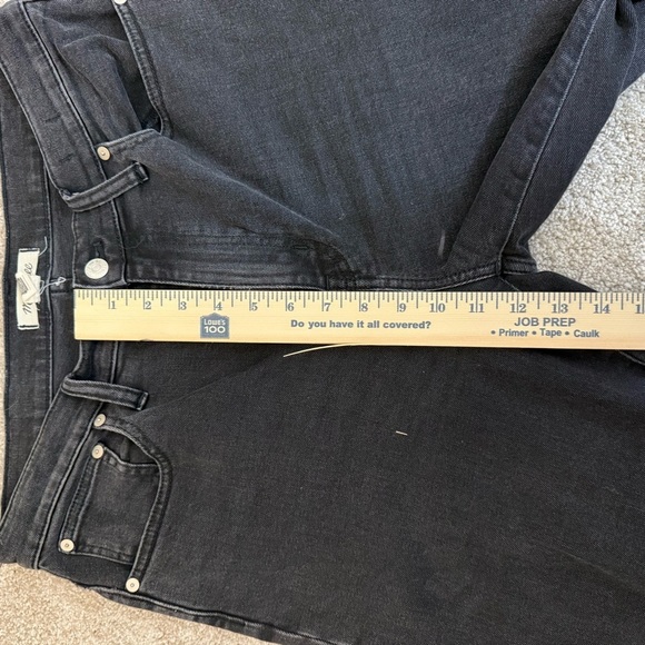 Madewell The High-Rise Straight Leg Black Jeans Size 29T - Picture 12 of 13